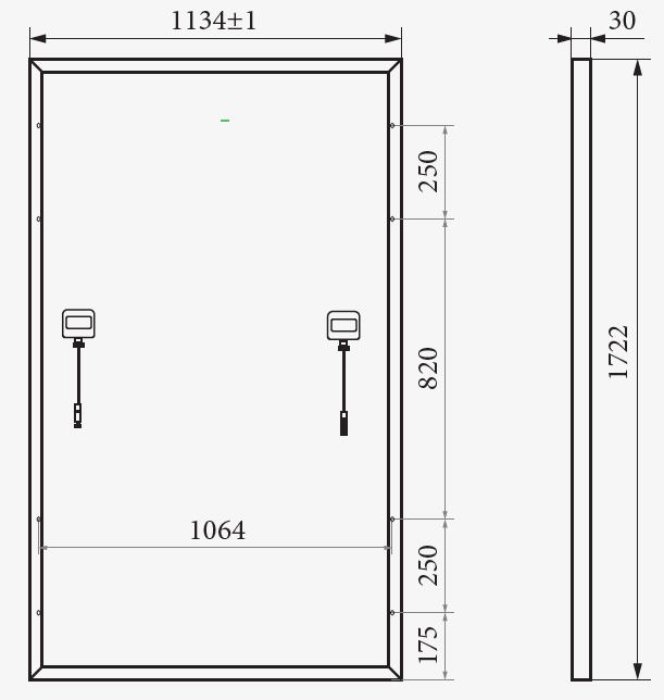 Рисунок 1. Габаритные размеры солнечной панели HIDEN CONTROL SM435W (435Вт, монокристалл), half-cell