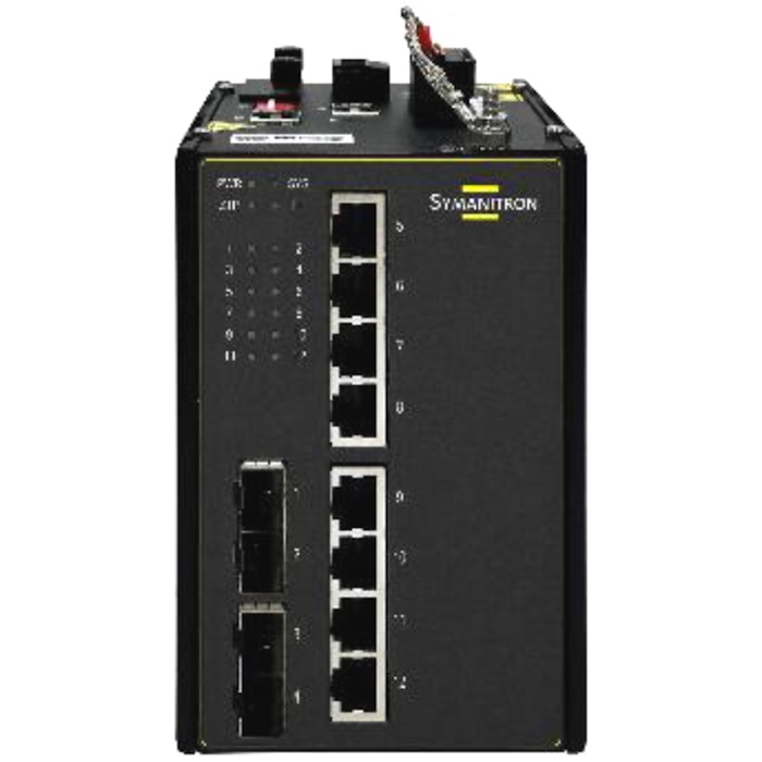 Рисунок 1. Symanitron SWMGR-84XG-MD промышленный управляемый коммутатор L3 на DIN-рейку - внешний вид